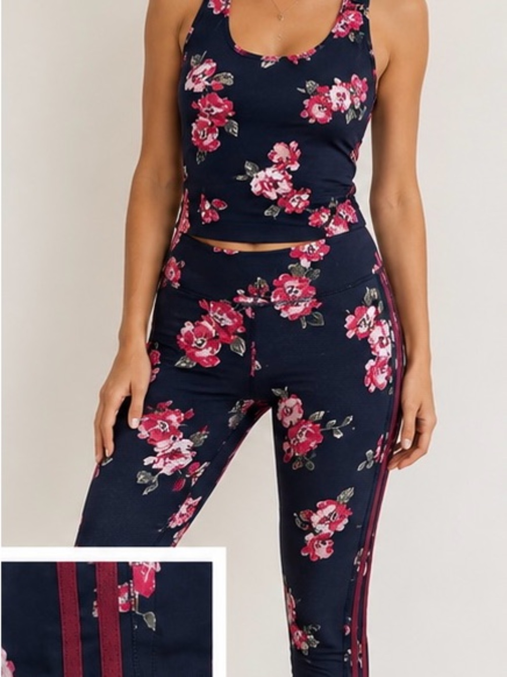 GapFit Blackout Floral Activewear Set | Sports Bra + High Rise Leggings | Small